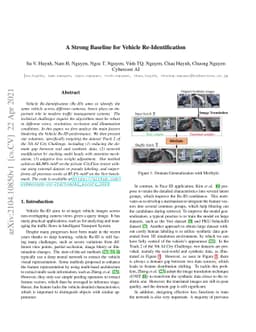 A Strong Baseline for Vehicle Re-Identification