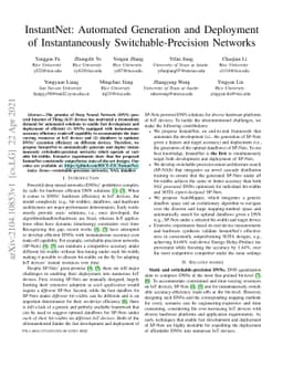 InstantNet: Automated Generation and Deployment of Instantaneously Switchable-Precision Networks