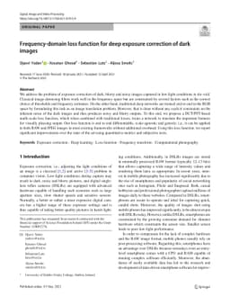 Frequency Domain Loss Function for Deep Exposure Correction of Dark
  Images
