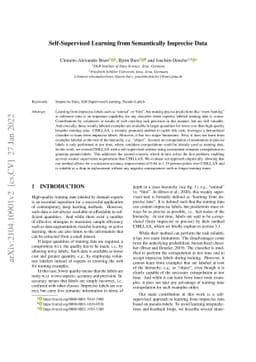 Self-Supervised Learning from Semantically Imprecise Data