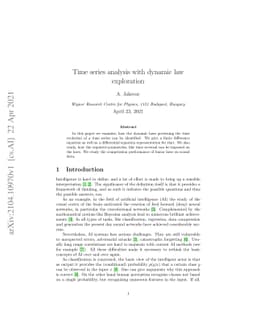 Time series analysis with dynamic law exploration