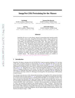 ImageNet-21K Pretraining for the Masses