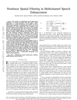 Nonlinear Spatial Filtering in Multichannel Speech Enhancement