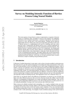 Survey on Modeling Intensity Function of Hawkes Process Using Neural
  Models