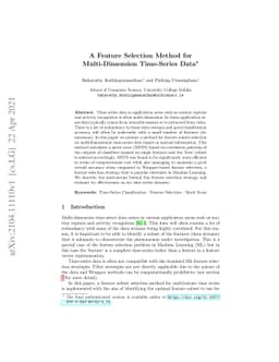 A Feature Selection Method for Multi-Dimension Time-Series Data
