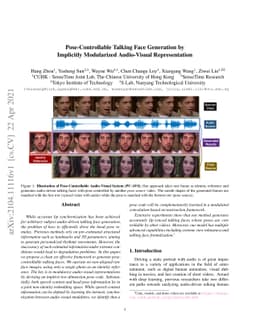 Pose-Controllable Talking Face Generation by Implicitly Modularized
  Audio-Visual Representation