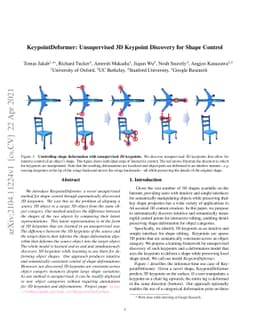 KeypointDeformer: Unsupervised 3D Keypoint Discovery for Shape Control
