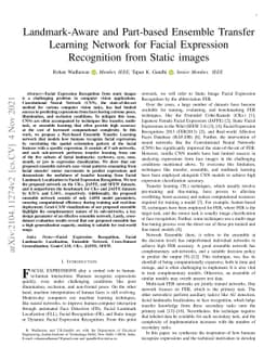 Landmark-Aware and Part-based Ensemble Transfer Learning Network for
  Facial Expression Recognition from Static images