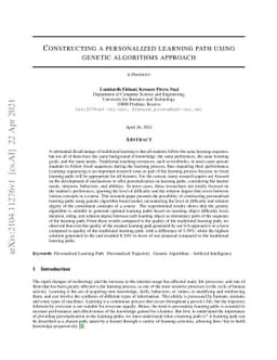 Constructing a personalized learning path using genetic algorithms
  approach