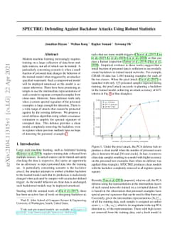 SPECTRE: Defending Against Backdoor Attacks Using Robust Statistics