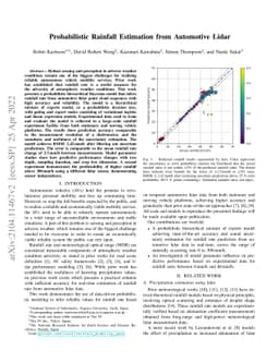 Probabilistic Rainfall Estimation from Automotive Lidar