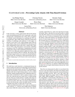 ClepsydraCache -- Preventing Cache Attacks with Time-Based Evictions