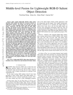 Middle-level Fusion for Lightweight RGB-D Salient Object Detection