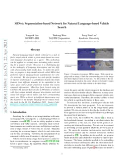 SBNet: Segmentation-based Network for Natural Language-based Vehicle
  Search