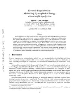Eccentric Regularization: Minimizing Hyperspherical Energy without
  explicit projection