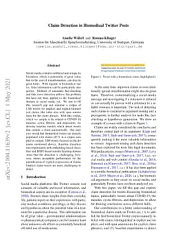 Claim Detection in Biomedical Twitter Posts