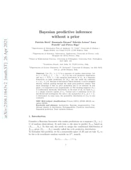 Bayesian predictive inference without a prior