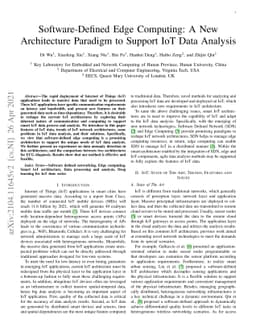 Software-Defined Edge Computing: A New Architecture Paradigm to Support
  IoT Data Analysis