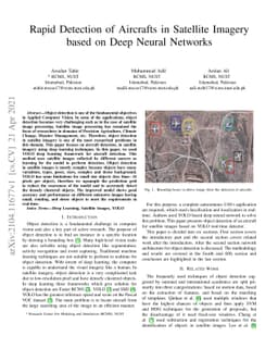 Rapid Detection of Aircrafts in Satellite Imagery based on Deep Neural
  Networks