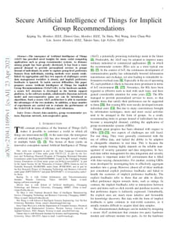 Secure Artificial Intelligence of Things for Implicit Group
  Recommendations