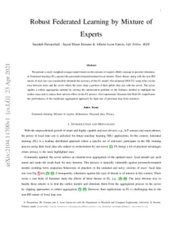 Robust Federated Learning by Mixture of Experts