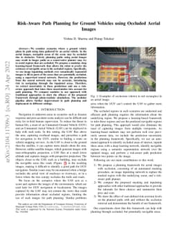 Risk-Aware Path Planning for Ground Vehicles using Occluded Aerial
  Images