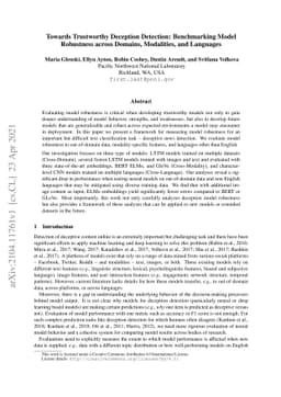 Towards Trustworthy Deception Detection: Benchmarking Model Robustness
  across Domains, Modalities, and Languages