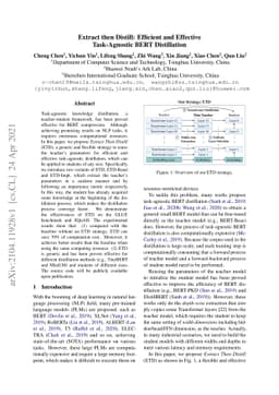 Extract then Distill: Efficient and Effective Task-Agnostic BERT
  Distillation