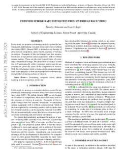 Swimmer Stroke Rate Estimation From Overhead Race Video