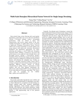 Multi-Scale Hourglass Hierarchical Fusion Network for Single Image
  Deraining