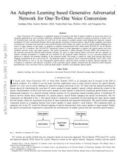 An Adaptive Learning based Generative Adversarial Network for One-To-One
  Voice Conversion