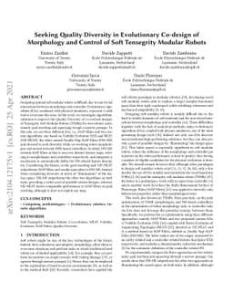 Seeking Quality Diversity in Evolutionary Co-design of Morphology and
  Control of Soft Tensegrity Modular Robots