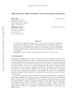 Algorithms for ridge estimation with convergence guarantees