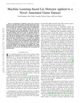 Machine Learning-based Lie Detector applied to a Novel Annotated Game
  Dataset