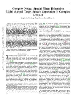 Complex Neural Spatial Filter: Enhancing Multi-channel Target Speech
  Separation in Complex Domain