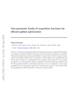 One-parameter family of acquisition functions for efficient global
  optimization