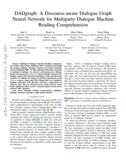DADgraph: A Discourse-aware Dialogue Graph Neural Network for Multiparty
  Dialogue Machine Reading Comprehension