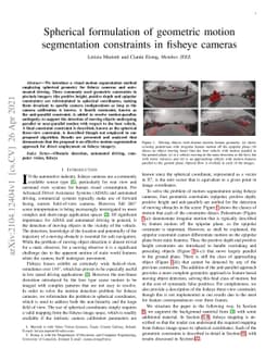 Spherical formulation of geometric motion segmentation constraints in
  fisheye cameras