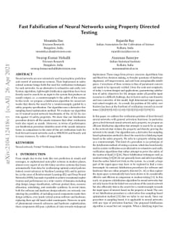 Fast Falsification of Neural Networks using Property Directed Testing