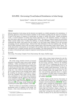 ECLIPSE : Envisioning CLoud Induced Perturbations in Solar Energy