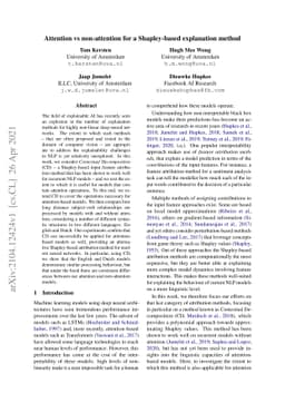 Attention vs non-attention for a Shapley-based explanation method
