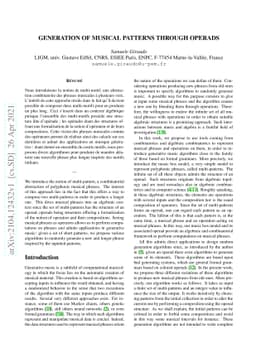 Generation of musical patterns through operads