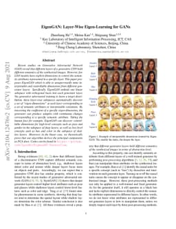 EigenGAN: Layer-Wise Eigen-Learning for GANs