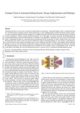 Computer vision in automated parking systems: Design, implementation and
  challenges