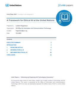 A Framework for Ethical AI at the United Nations