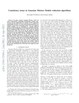 Consistency issues in Gaussian Mixture Models reduction algorithms