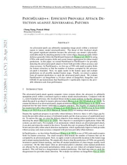 PatchGuard++: Efficient Provable Attack Detection against Adversarial
  Patches