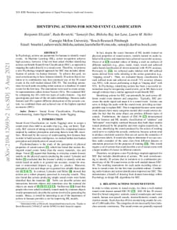 Identifying Actions for Sound Event Classification