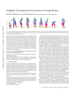 HodgeNet: Learning Spectral Geometry on Triangle Meshes