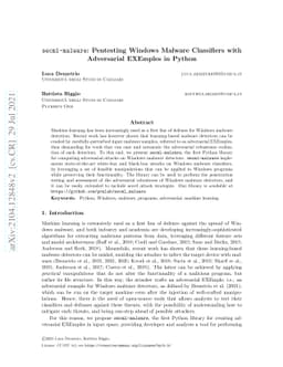secml-malware: Pentesting Windows Malware Classifiers with Adversarial
  EXEmples in Python
